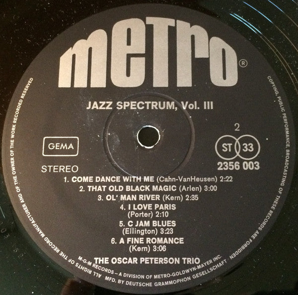 Oscar Peterson : Jazz Spectrum Vol. 3 (LP, Comp)