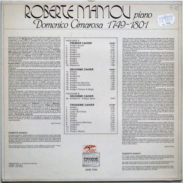Roberte Mamou - Domenico Cimarosa : 32 Sonates (LP, Album)