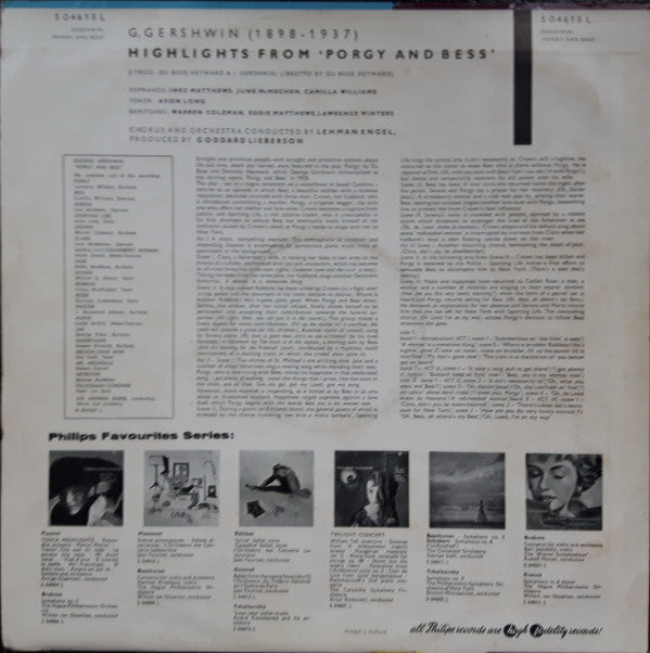 George Gershwin : Highlights Porgy And Bess (LP, Mono)