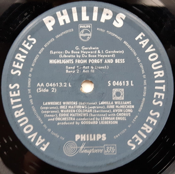 George Gershwin : Highlights Porgy And Bess (LP, Mono)