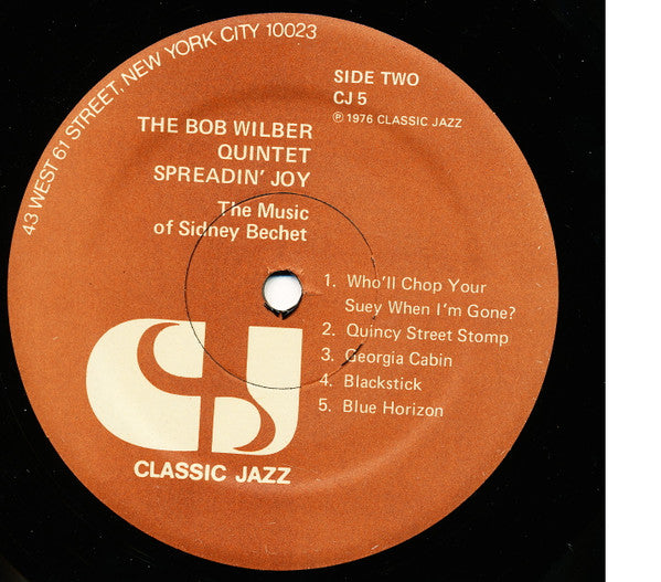 Bob Wilber : Spreadin' Joy (The Music Of Sidney Bechet) (LP, Album, Gat)
