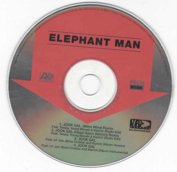 Elephant Man : Jook Gal (Wine Wine) (Remix) (CD, Single, Promo)