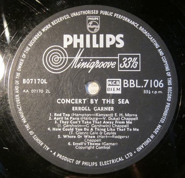 Erroll Garner : Concert By The Sea (LP, Album, RE)