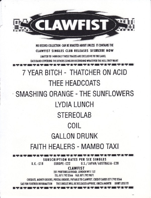 Lydia Lunch : Unearthly Delights (7", Single, Ltd)