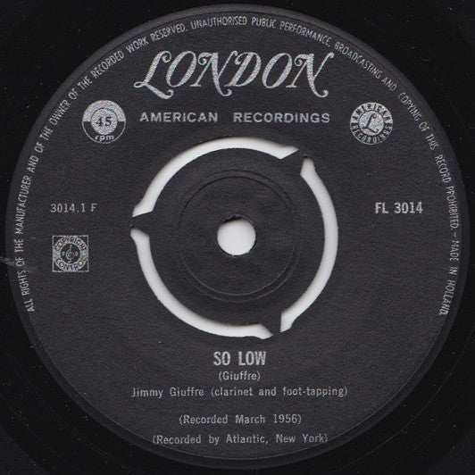 Jimmy Giuffre : So Low / Quiet Cook (7", EP)