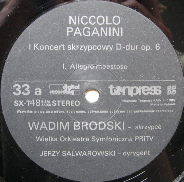 Niccolò Paganini, Vadim Brodski, Wielka Orkiestra Symfoniczna Polskiego Radia I Telewizji, Jerzy Salwarowski : I Koncert Skrzypcowy D-dur Op. 6, Kaprys Nr 1, Kaprys Nr 23 Op. 1  (LP, Album)