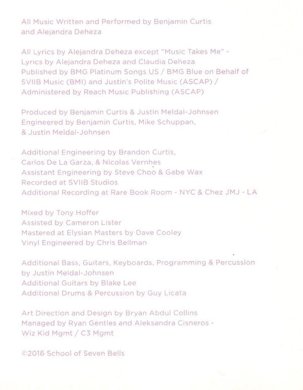 School Of Seven Bells : SVIIB (LP, Album, Ltd, Pur)