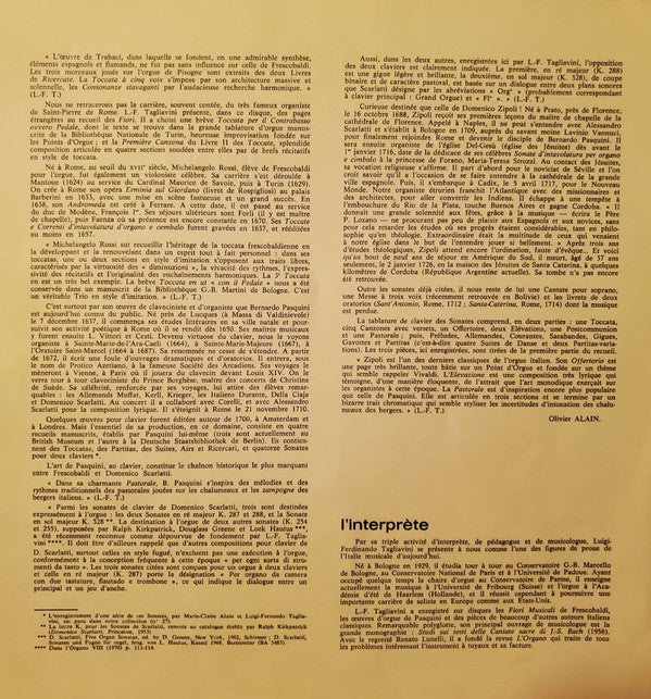 Various - Luigi Ferdinando Tagliavini : L'Orgue Italien De Trabaci À Zipoli (LP)