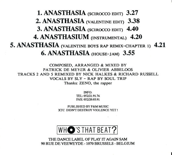 T99 : Anasthasia (Rap Version Remix) (CD, Maxi)