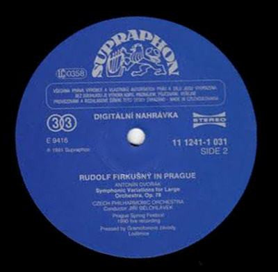 Rudolf Firkušný - Bohuslav Martinů / Antonín Dvořák - The Czech Philharmonic Orchestra, Jiří Bělohlávek : Rudolf Firkušný In Prague (Piano Concert No. 2 / Symphonic Variations) (LP)