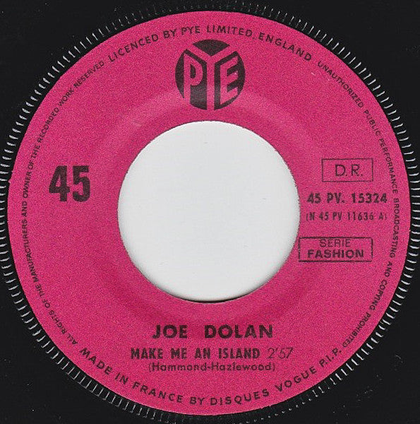 Joe Dolan : Make Me An Island (7", Single, Mono)