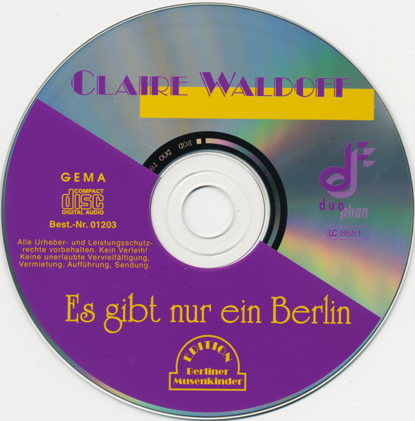 Claire Waldoff : Es Gibt Nur Ein Berlin (CD, Comp)