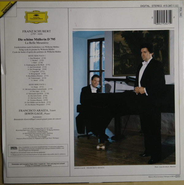 Franz Schubert, Francisco Araiza, Irwin Gage : Die Schöne Müllerin, D. 795 (LP)