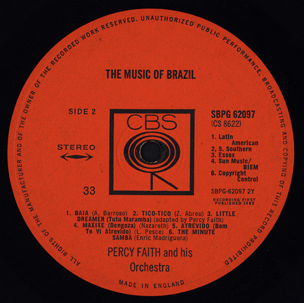 Percy Faith & His Orchestra : The Music Of Brazil! (LP, Album)
