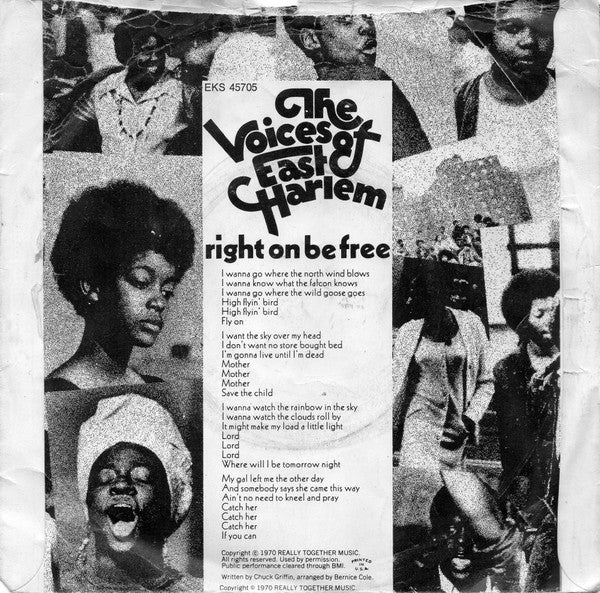The Voices Of East Harlem : Right On Be Free/No No No (7", Single)