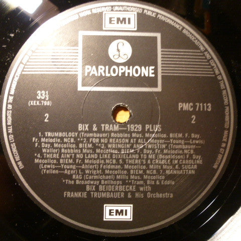 Bix Beiderbecke With Frankie Trumbauer And His Orchestra : Bix & Tram - 1929 Plus (LP, Comp)