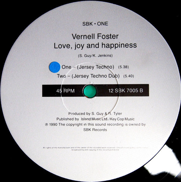 Vernell Foster : Love, Joy And Happiness (12", Single)
