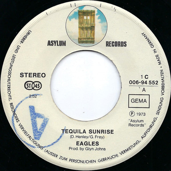 Eagles : Tequila Sunrise (7", Single)