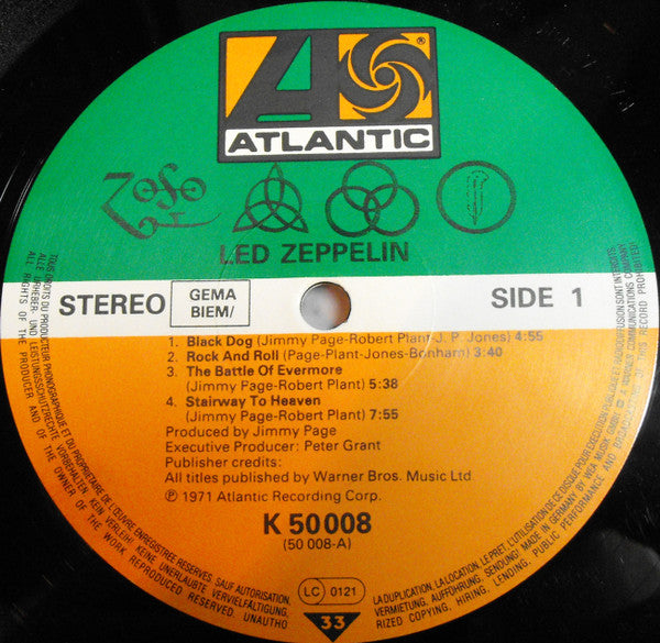 Led Zeppelin : Untitled (LP, Album, RE, Gat)