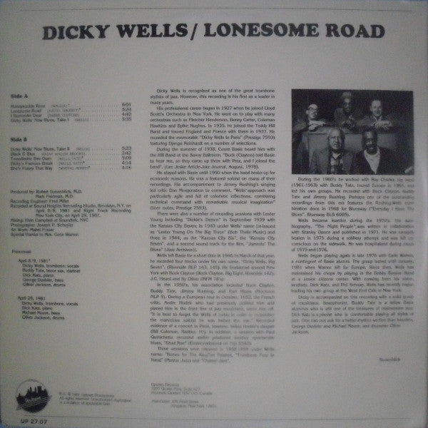 Dickie Wells : Lonesome Road (LP, Album)