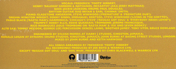 Toots & The Maytals : Reggae Got Soul (LP, Album, RE + LP, Comp)