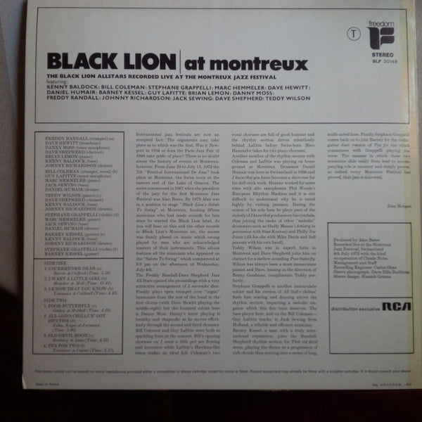 Black Lion Allstars : Black Lion At Montreux (LP, Album)
