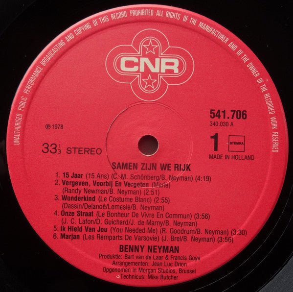 Benny Neyman : Samen Zijn We Rijk (LP, Album)