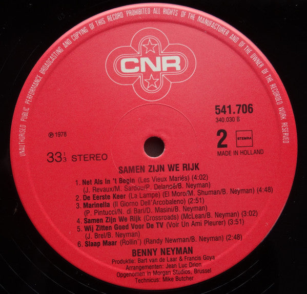 Benny Neyman : Samen Zijn We Rijk (LP, Album)