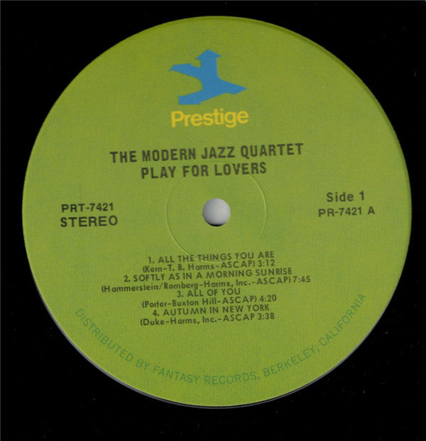 The Modern Jazz Quartet : The Modern Jazz Quartet Plays For Lovers (LP, Comp, RE, RM)