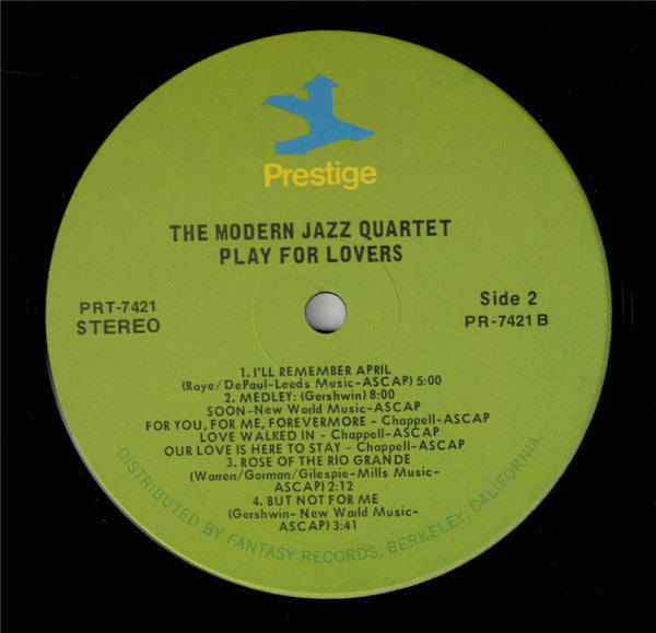 The Modern Jazz Quartet : The Modern Jazz Quartet Plays For Lovers (LP, Comp, RE, RM)