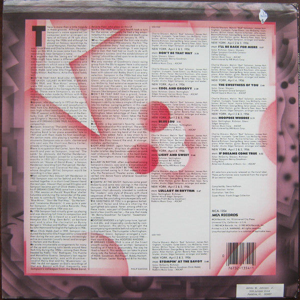 Edgar Sampson And His Orchestra : Sampson Swings Again (LP, Comp)