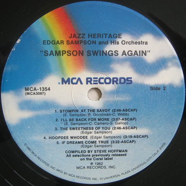 Edgar Sampson And His Orchestra : Sampson Swings Again (LP, Comp)