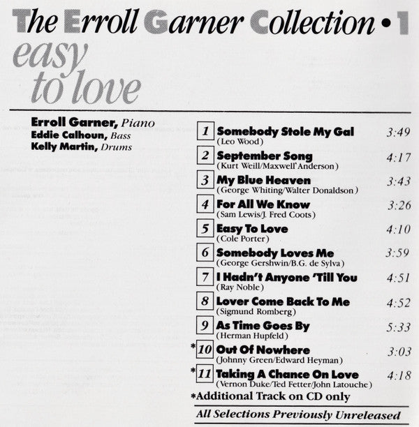Erroll Garner : The Erroll Garner Collection - Volume 1: Easy To Love (CD, Comp, RM)