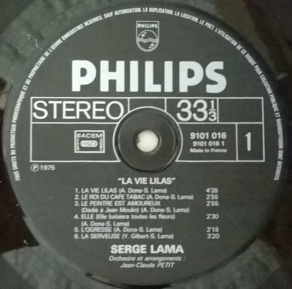 Serge Lama : La Vie Lilas (LP, Album, RE, Gat)