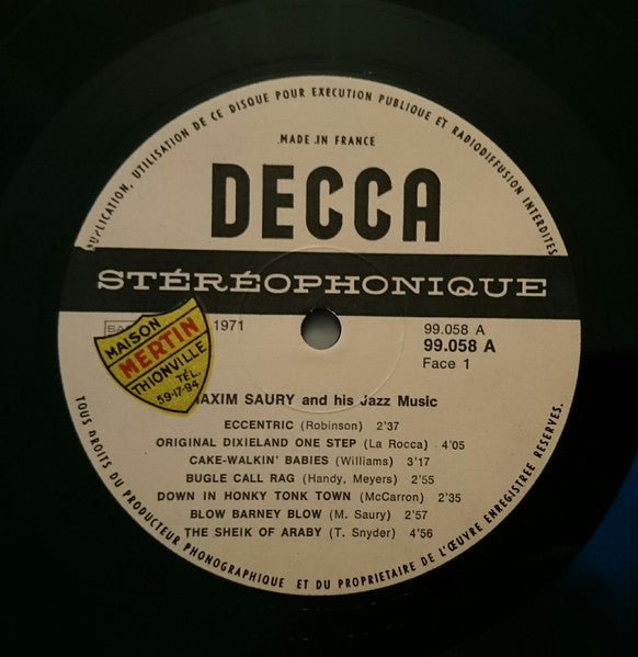 Maxim Saury : Maxim Saury & His Jazz Music (LP, Album)