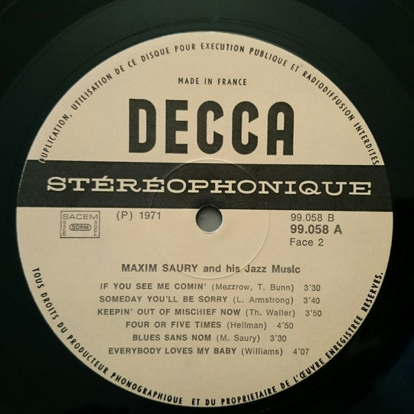 Maxim Saury : Maxim Saury & His Jazz Music (LP, Album)