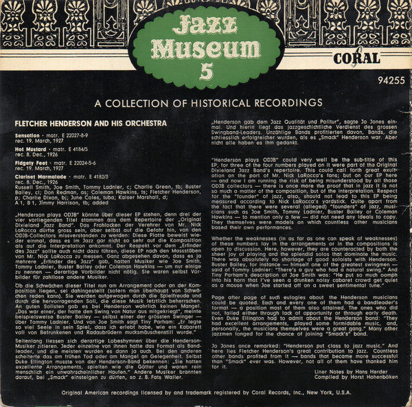Fletcher Henderson : 1926/27 (7", EP)