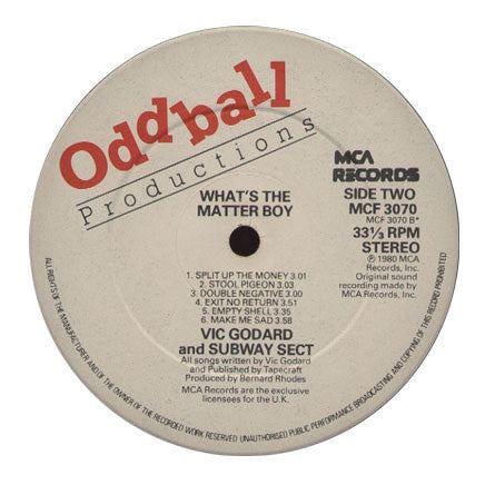Vic Godard & Subway Sect : What's The Matter Boy? (LP, Album)