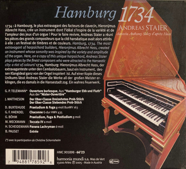 Andreas Staier : Hamburg 1734 (CD, Album)