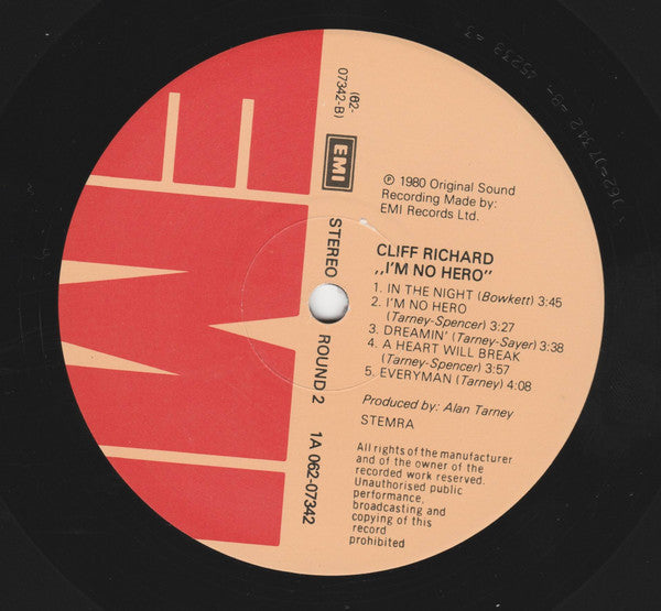 Cliff Richard : I'm No Hero (LP, Album)