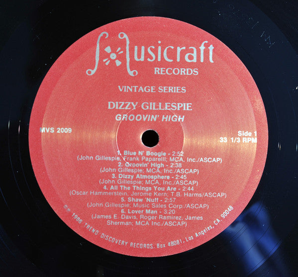 Dizzy Gillespie And His Sextets* : Groovin' High (LP, Comp, Mono)