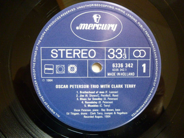 The Oscar Peterson Trio With Clark Terry : Oscar Peterson Trio With Clark Terry (LP, RE)