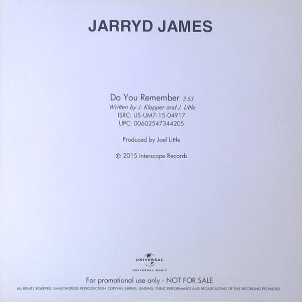 Jarryd James : Do You Remember (CDr, Single, Promo)