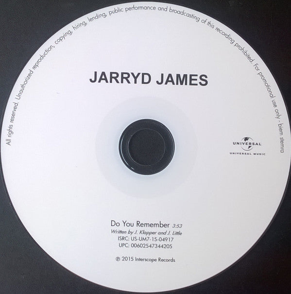 Jarryd James : Do You Remember (CDr, Single, Promo)