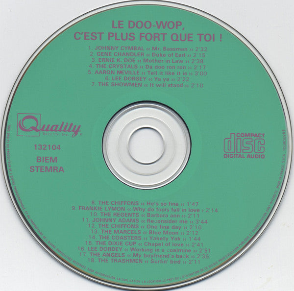 Various : Le Doo-Wop C'est Plus Fort Que Toi (CD, Comp)
