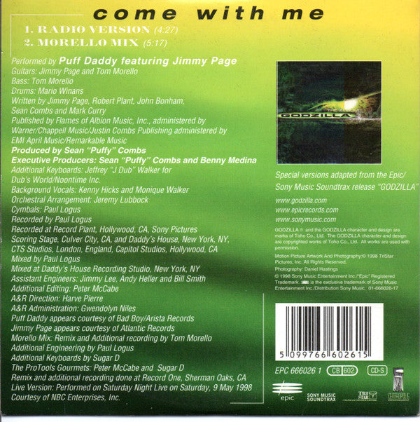 Puff Daddy Featuring Jimmy Page : Come With Me (CD, Single, Car)