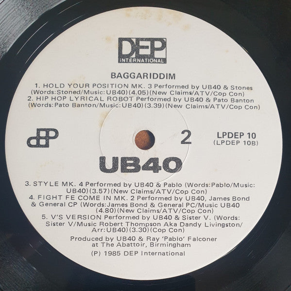 UB40 : Baggariddim (12" + LP, Album, gat)