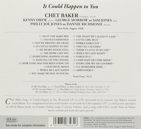 Chet Baker : Sings It Could Happen To You (CD, Album, RE)