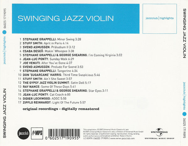 Various : Swinging Jazz Violin (CD, Comp)