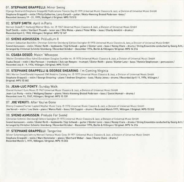 Various : Swinging Jazz Violin (CD, Comp)